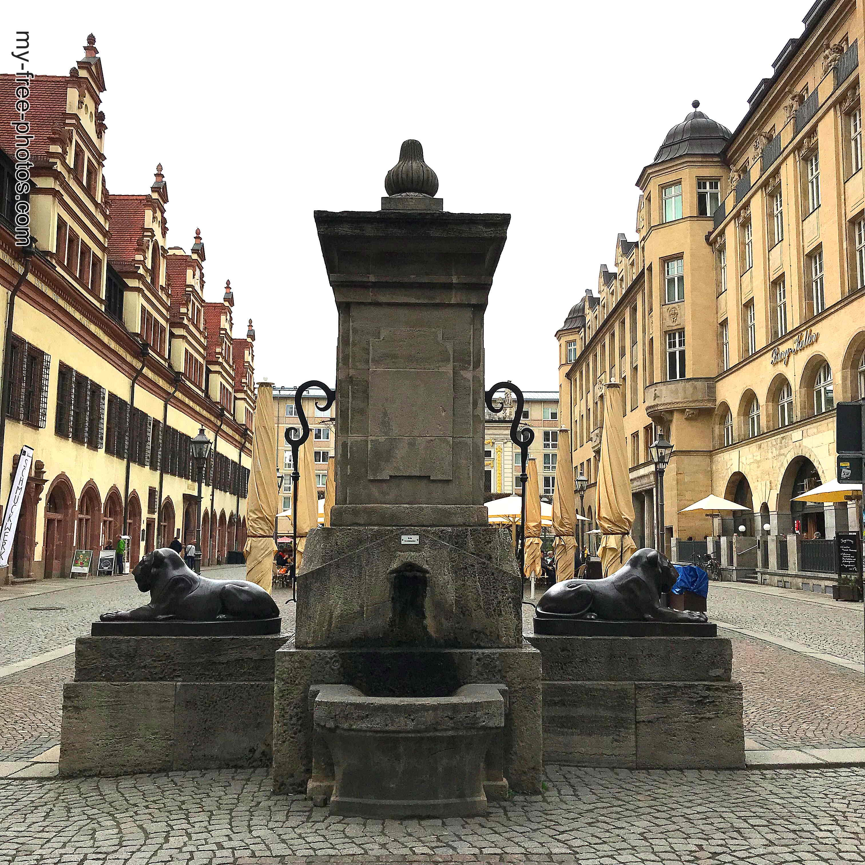 Lion fountain, Leipzig